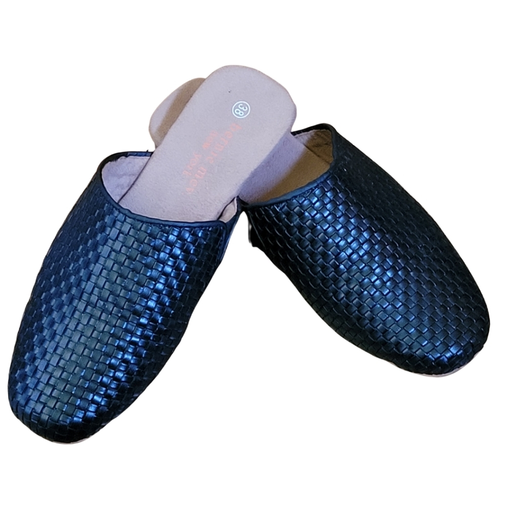 Bernie Mev. Woven Slides Blk 38